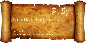Patrik Szendike névjegykártya